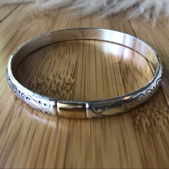 Brighton Silver with Gold Accent Classic Bangle - Picture 3 of 6